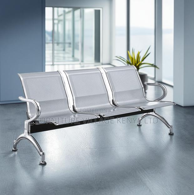 Modern Reception Metal Bench - thumbnail 4