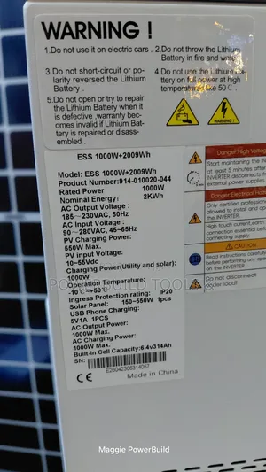 Redsun Portable Energy Storage System Rated Capacity of 1000w / 2kwh