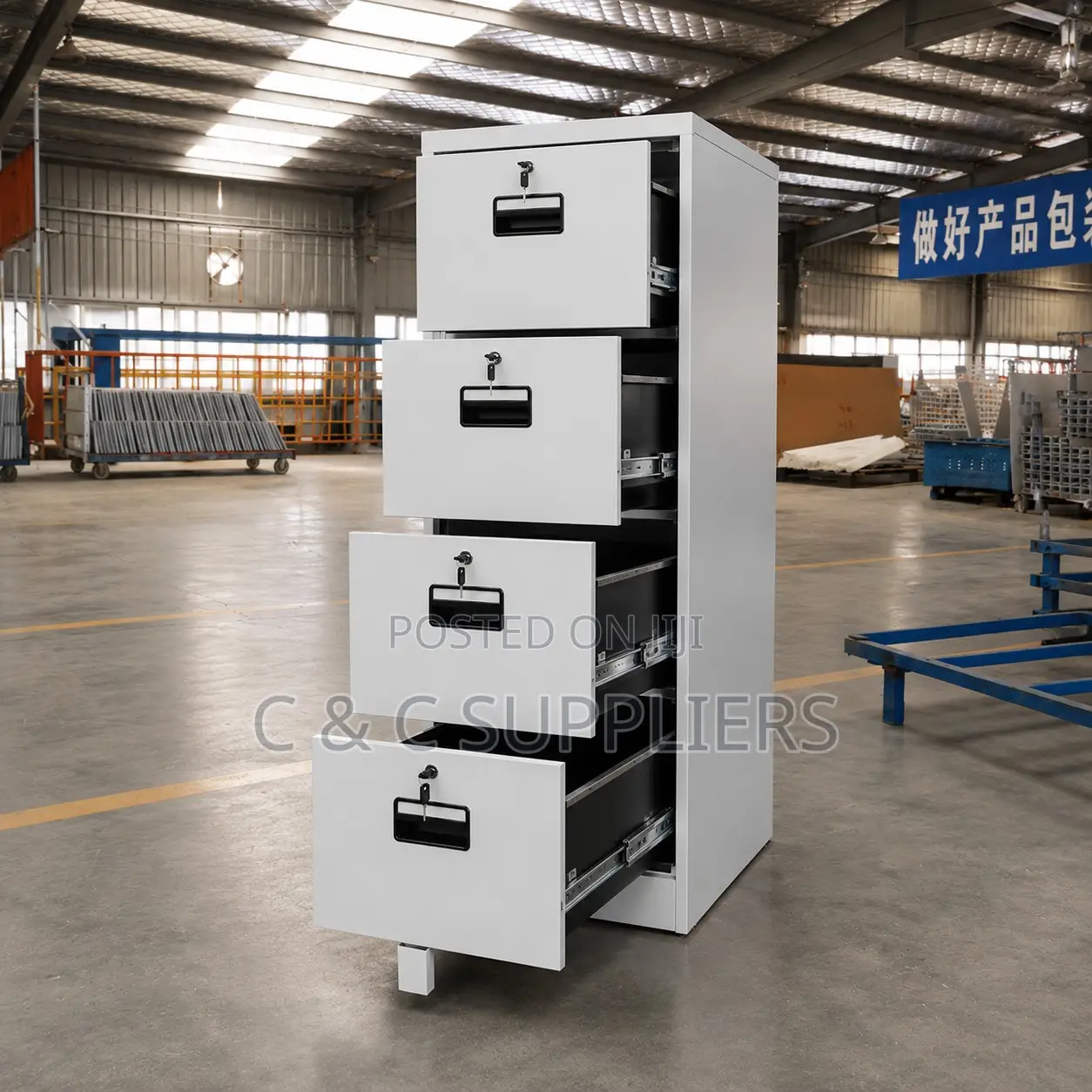 4-Drawer's Steel 4-Key Locker Cabinet
