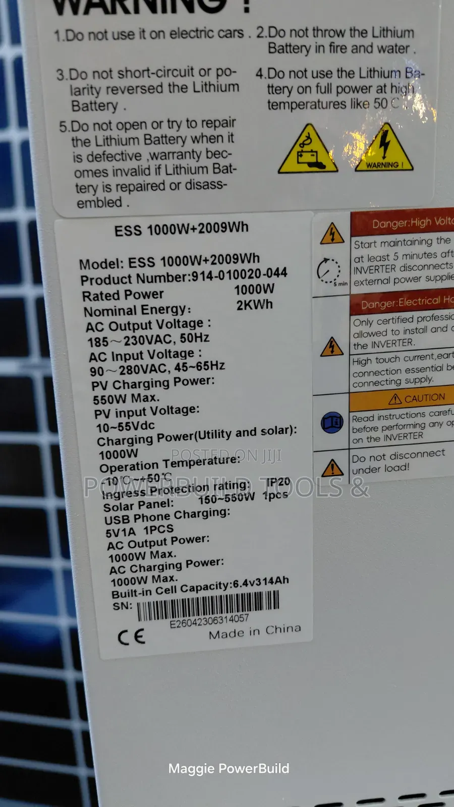 Redsun Portable Energy Storage System Rated Capacity of 1000w / 2kwh