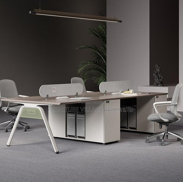 4-Way Collaborative Workstation Desk - thumbnail 2