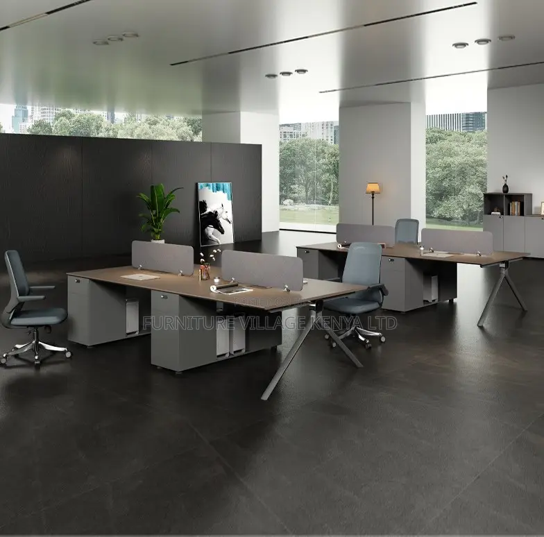 4-Way Collaborative Workstation Desk