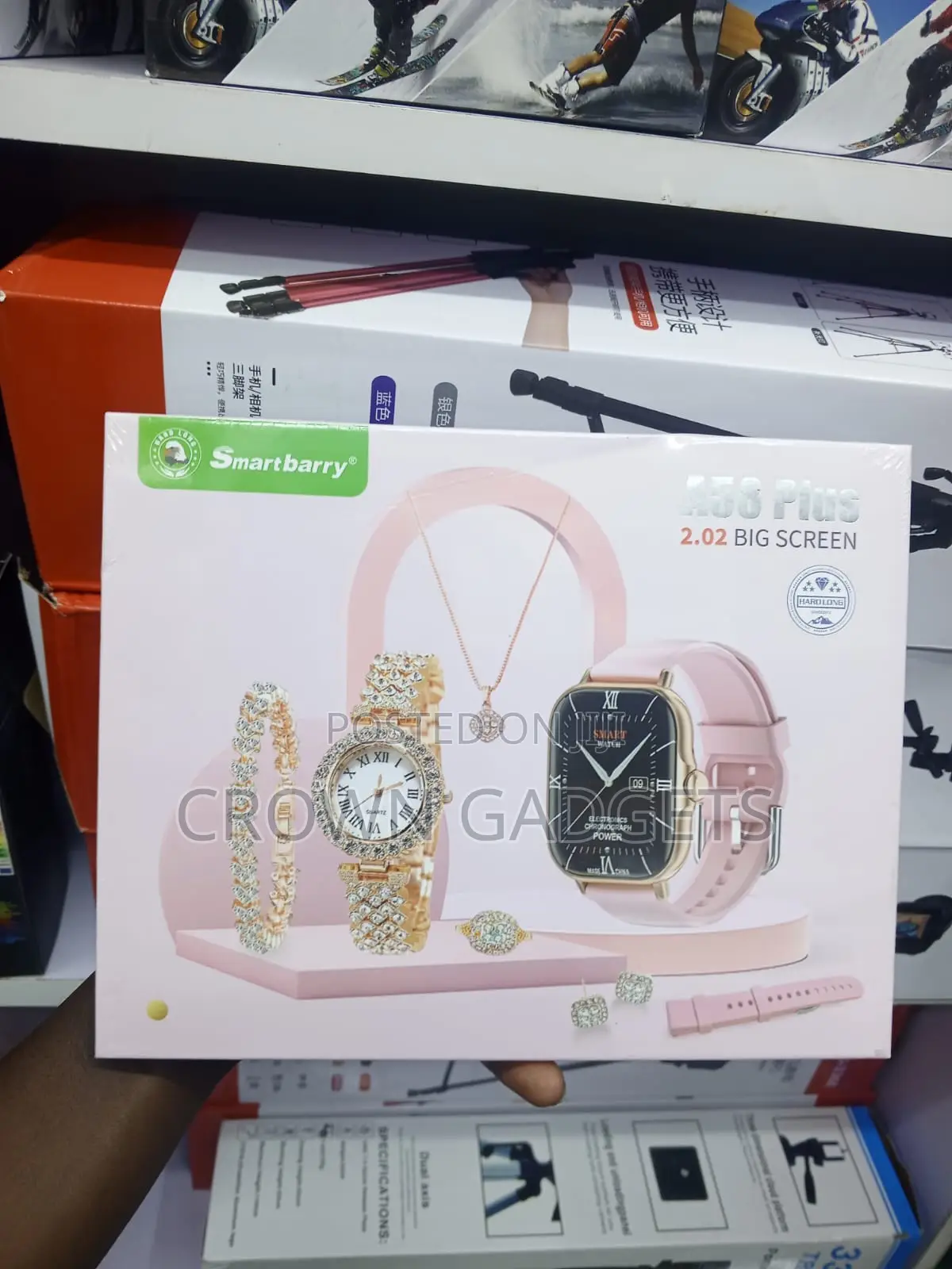 Smartberry A58 Plus 8 in 1 Smartwatch Jewelry Gift Set