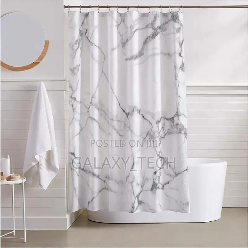 4pcs Bathroom Set – Matching Shower Curtain, Rugs, and Toilet Cover