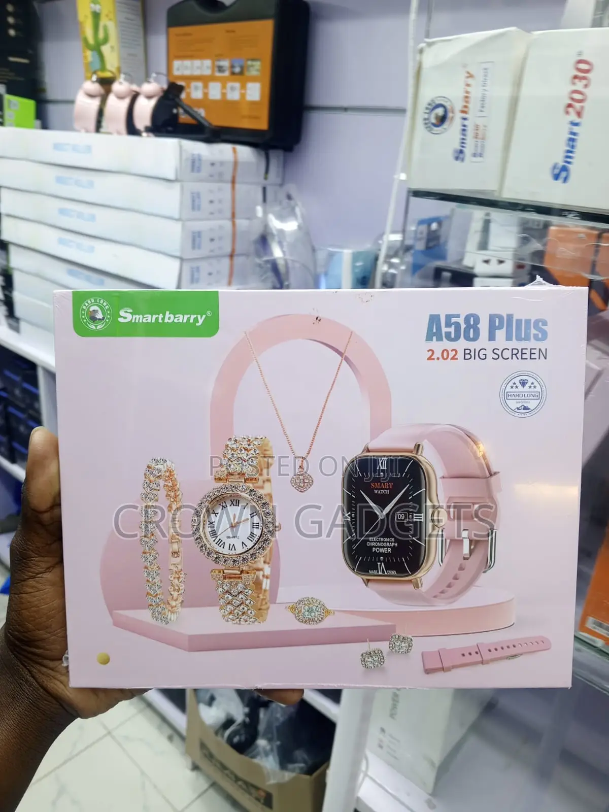 A58 Plus 2.02 Inch Smartwatch With Luxury Jewelry Set