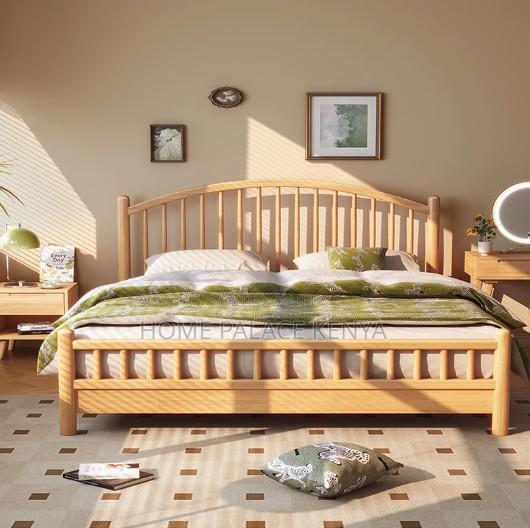 Wooden Bed: Noise-Free Slat Support King Bed