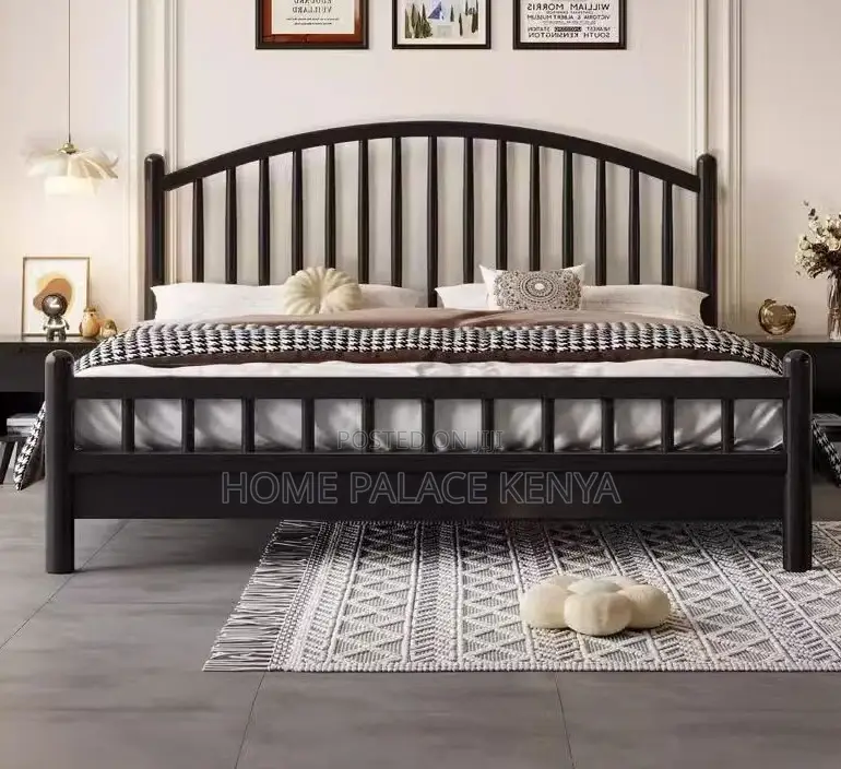 Wooden Bed: Noise-Free Slat Support King Bed
