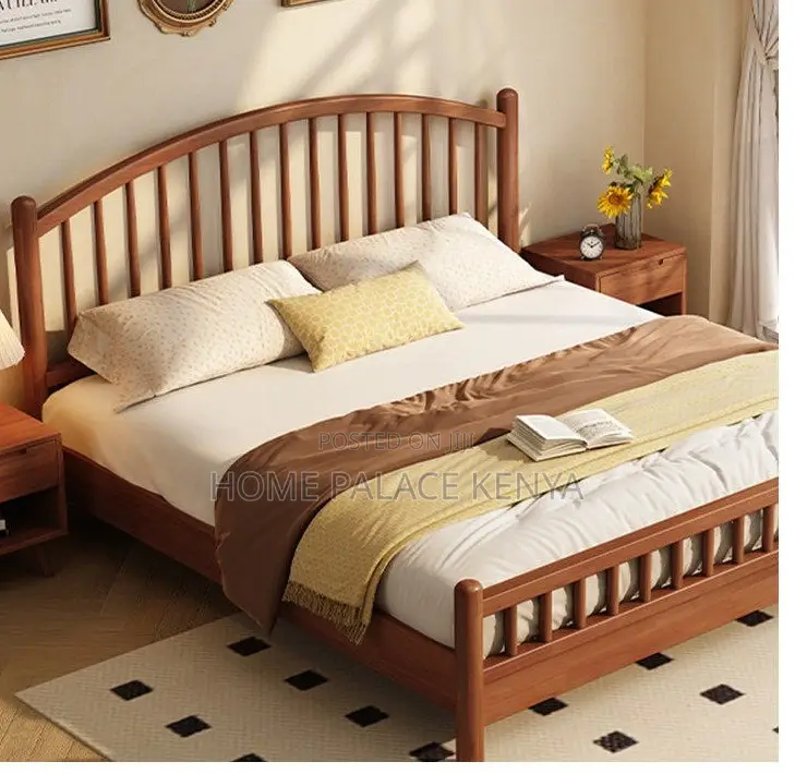 Wooden Bed: Noise-Free Slat Support King Bed