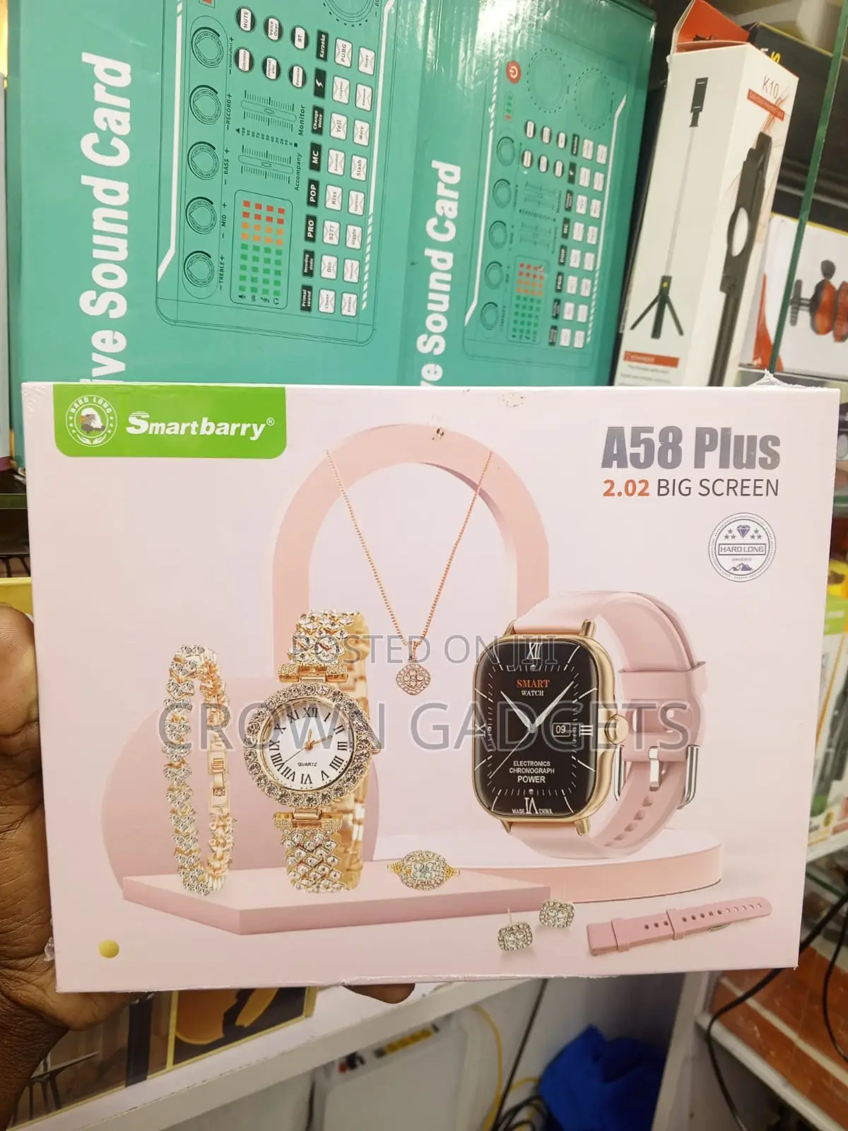 A58 Plus Smart Watch and Quartz Watch Gift Box for Ladies