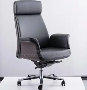 Executive Office Chair With Leather Upholstery