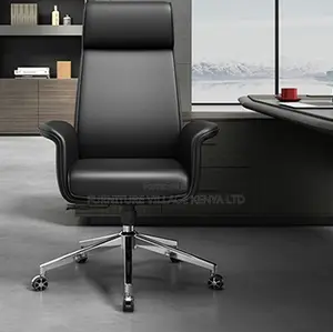 Executive Office Chair With Leather Upholstery