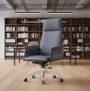 Executive Office Chair With Leather Upholstery