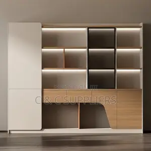 Imported C C Brown Shelving Wall Unit.