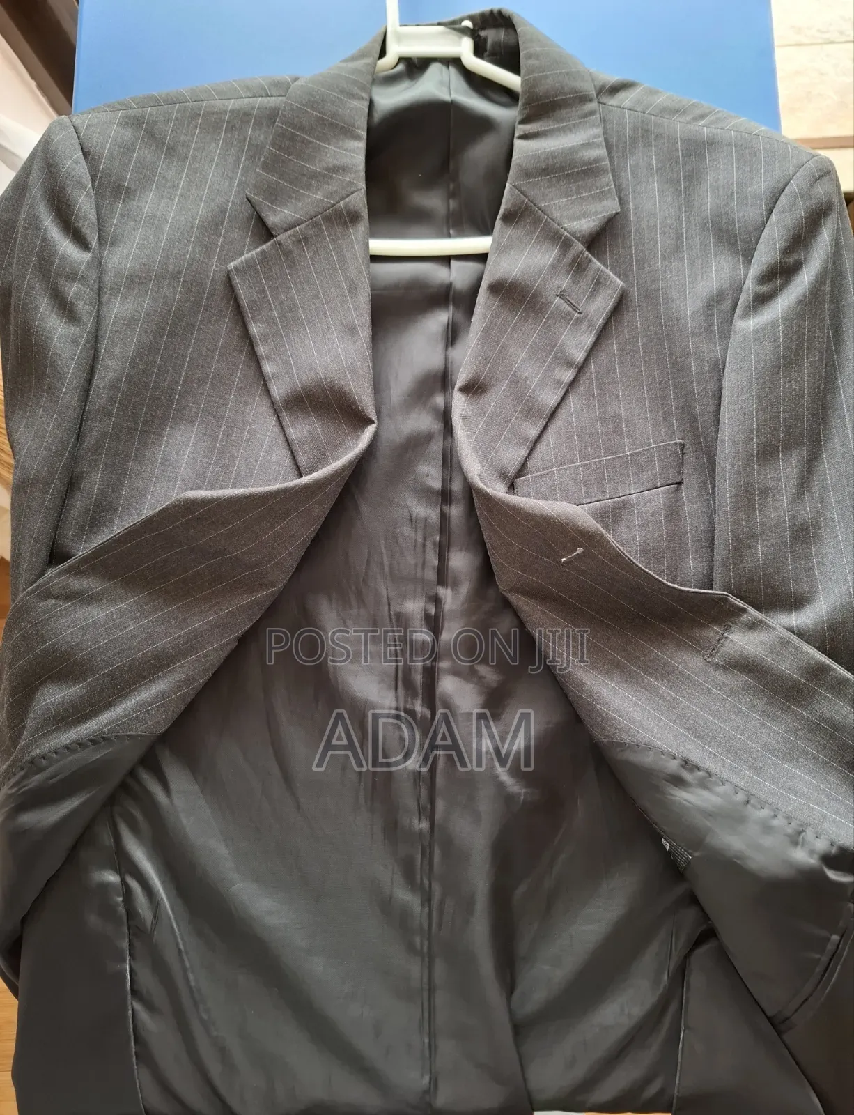 Men's Charcoal Grey Pinstripe Formal Blazer