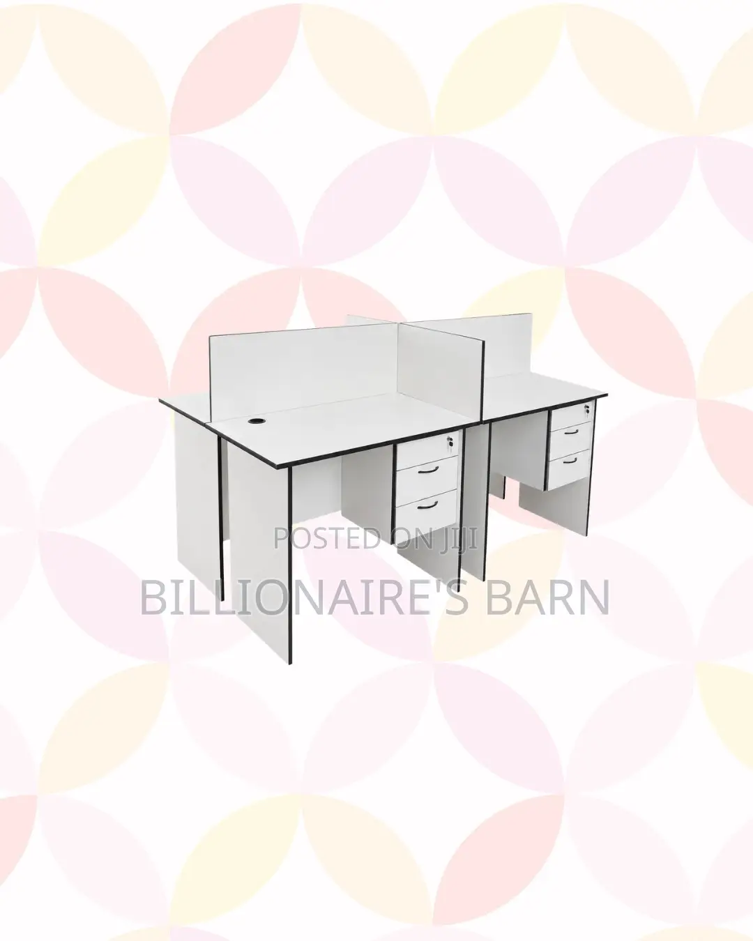 Practical 1m Four-Partition Wooden Bullpen Desk for Workplace