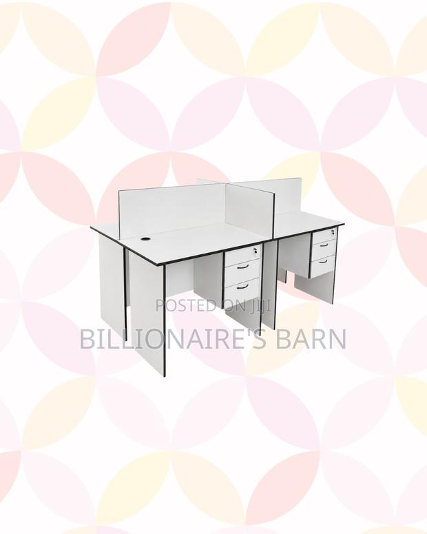 Practical 1m Four-Partition Wooden Bullpen Desk for Workplace