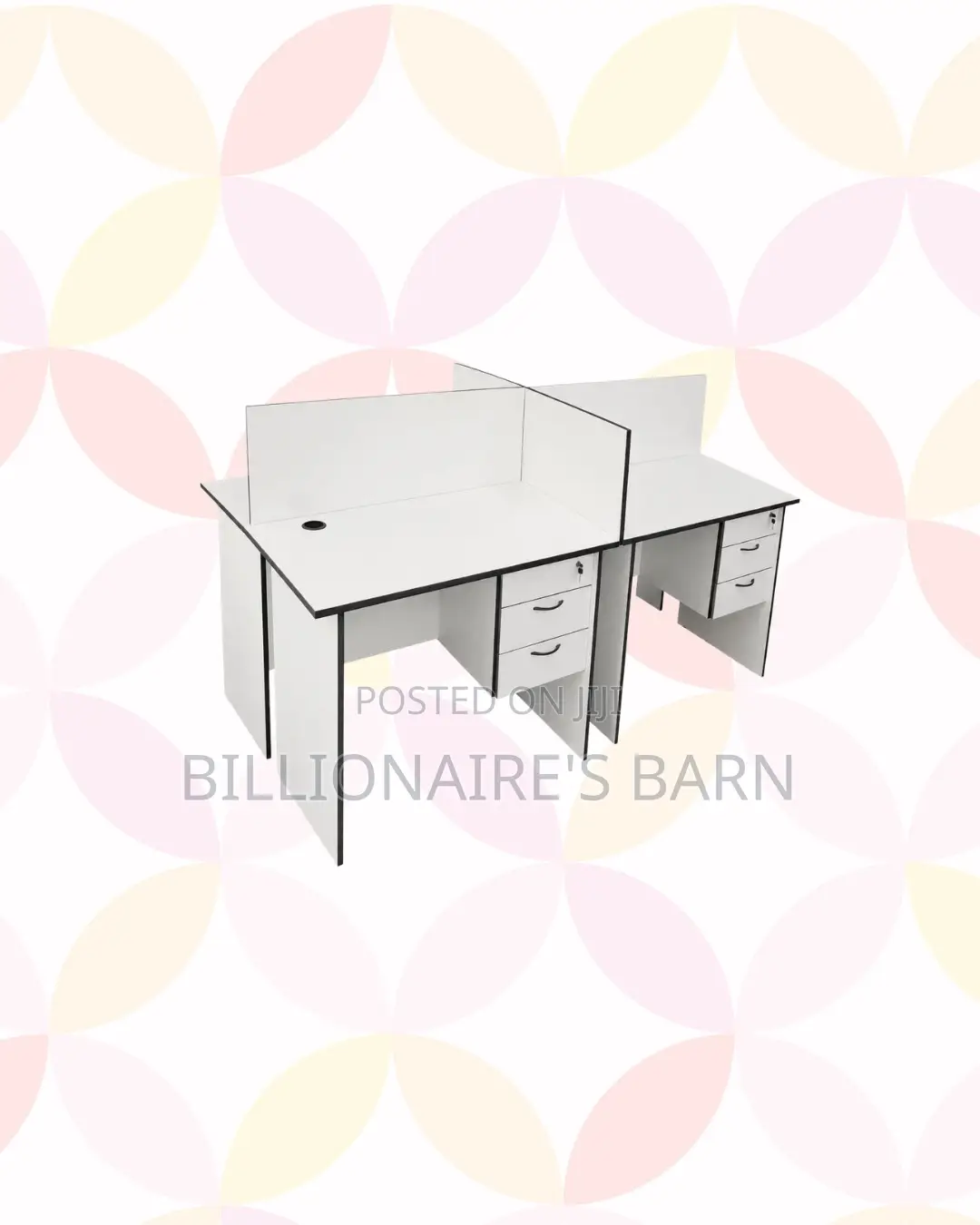 Practical 1m Four-Partition Wooden Bullpen Desk for Workplace