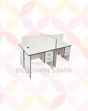 Practical 1m Four-Partition Wooden Bullpen Desk for Workplace
