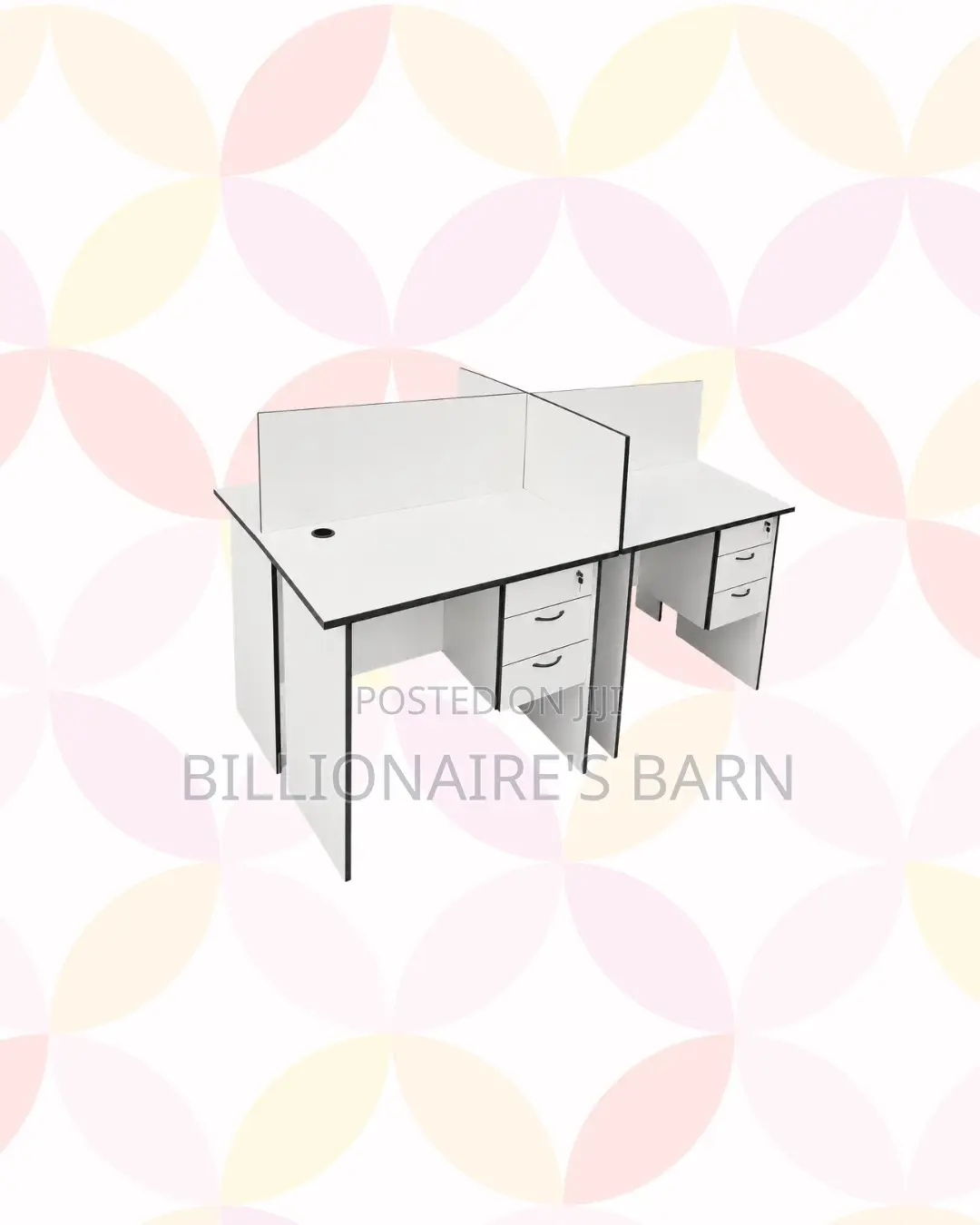 Practical 1m Four-Partition Wooden Bullpen Desk for Workplace