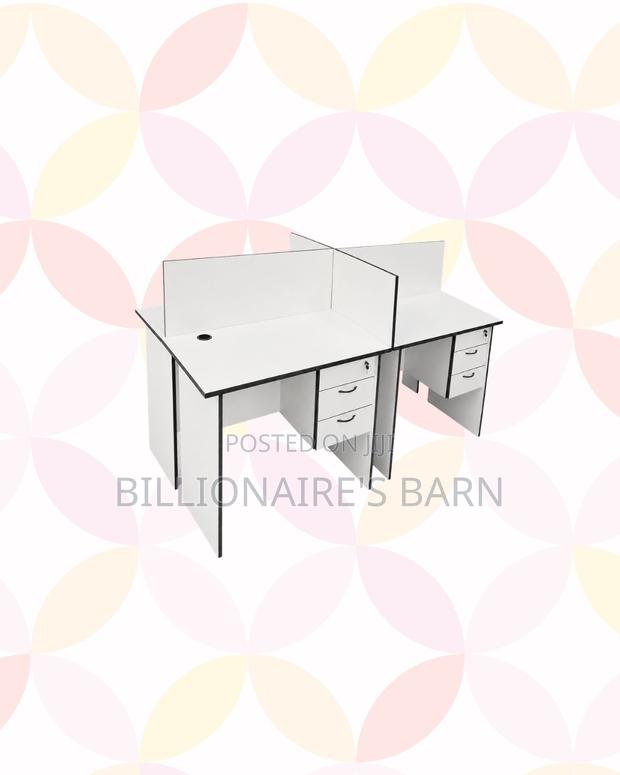 Practical 1m Four-Partition Wooden Bullpen Desk for Workplace - thumbnail 3