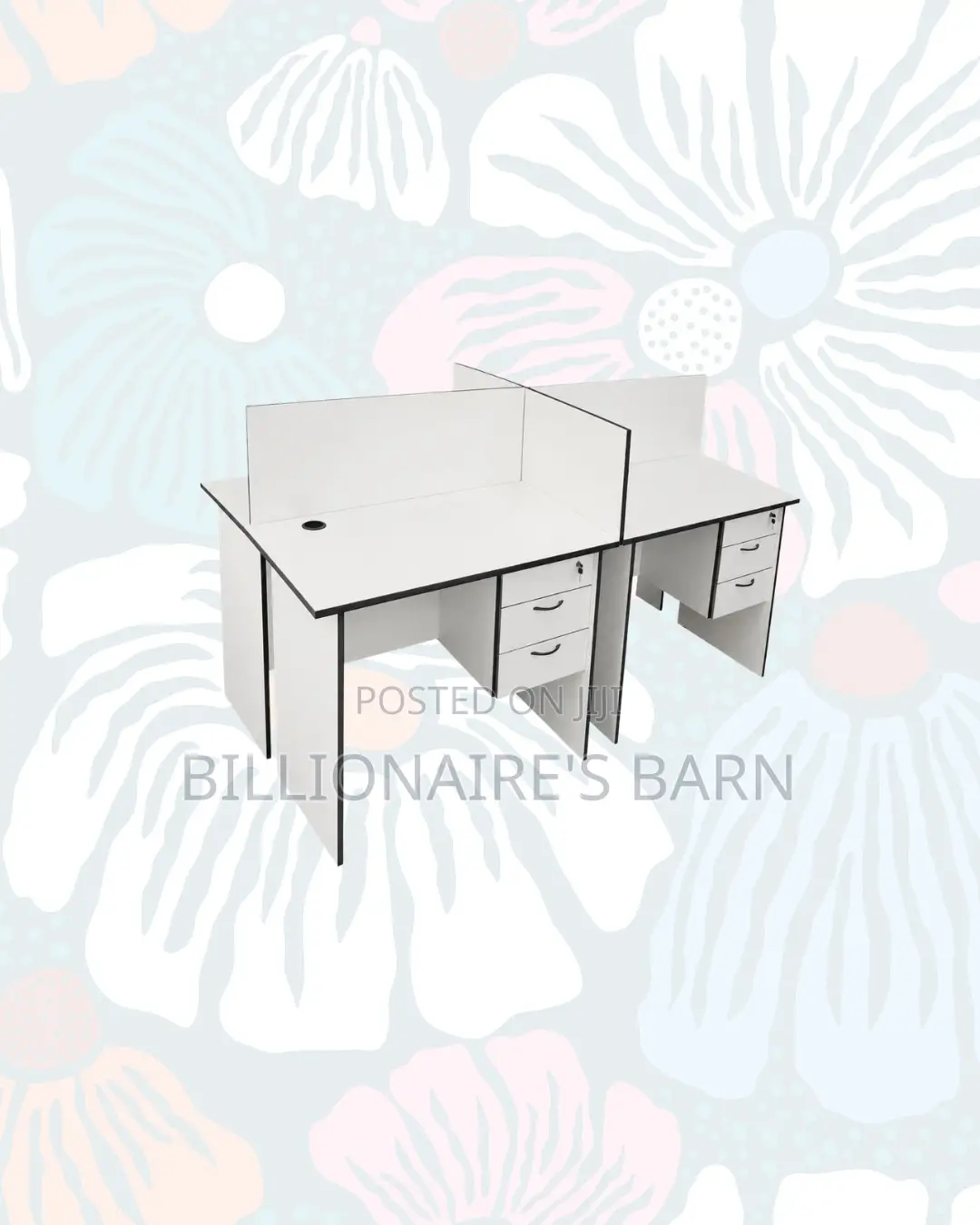 Practical 0.9m Four-Partition Bullpen Desk for Workplace Organisation