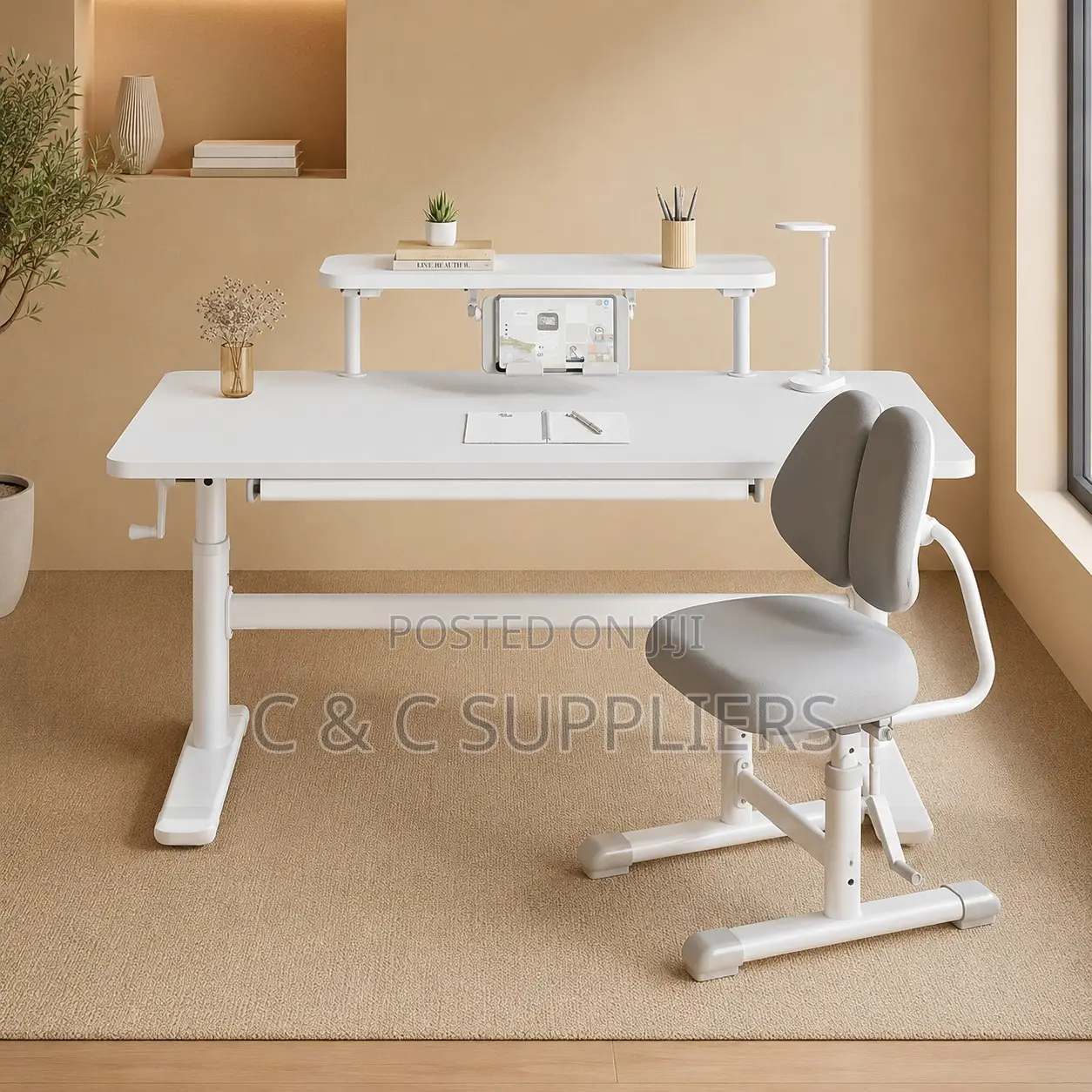 Imported Manual Adjustable Study Desk