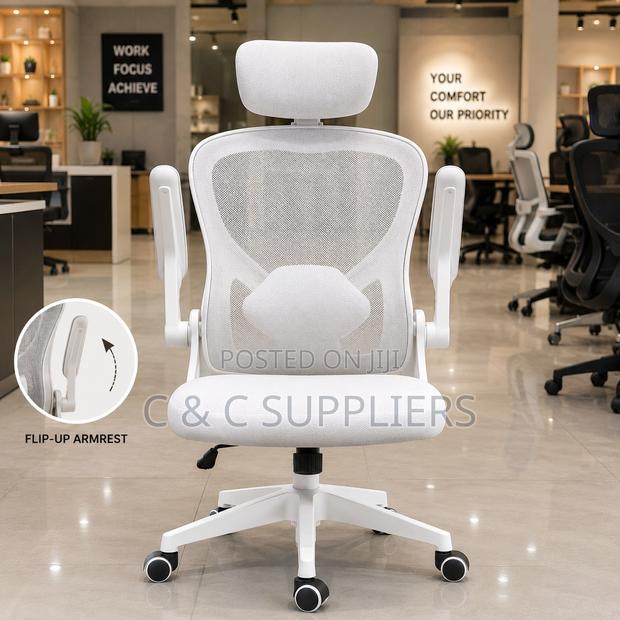 Swivel Ergonomic Black Mesh Seat - thumbnail 6