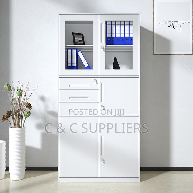 2-Door White Steel Cabinet With Safe - thumbnail 2
