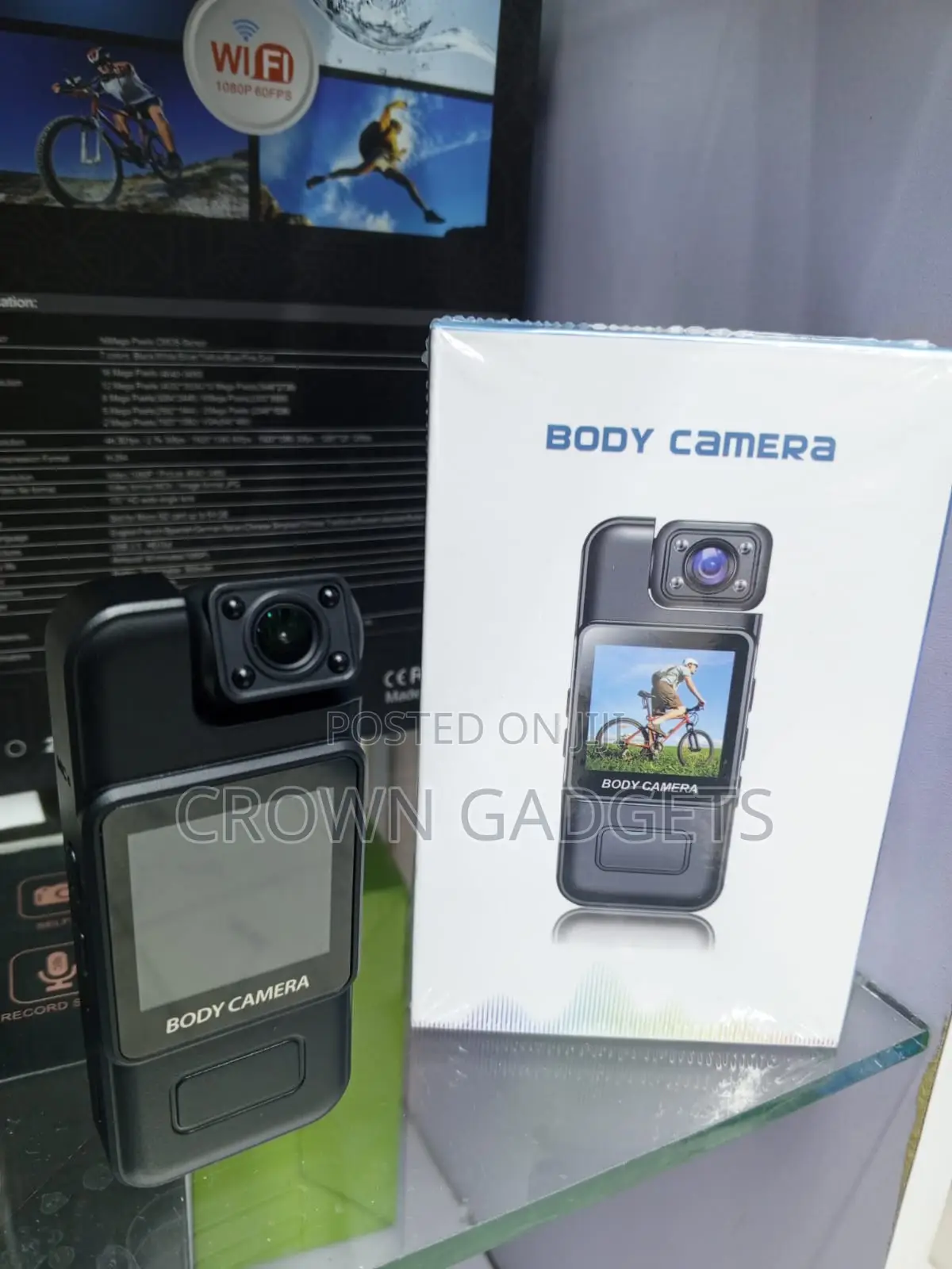 Body Camera With Wifi Night Vision and Rotating Lens