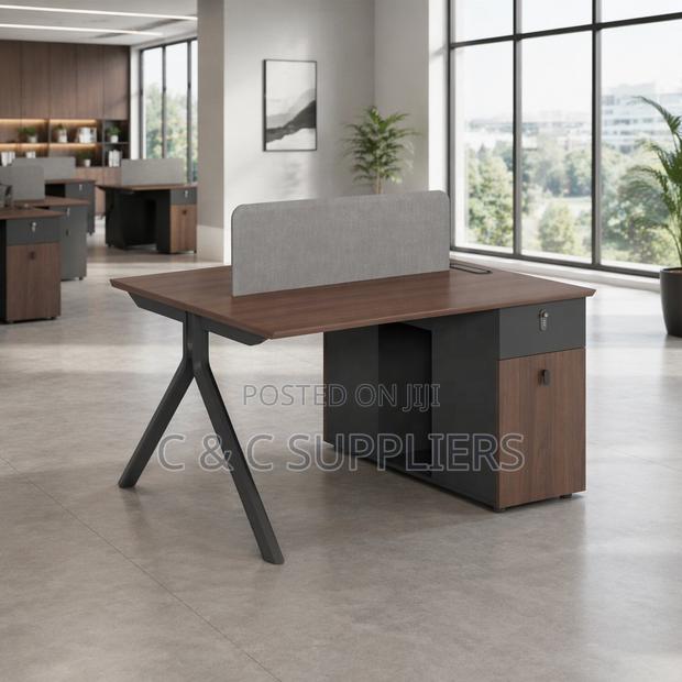 2-People Modern Design Office Staff Desk - main view