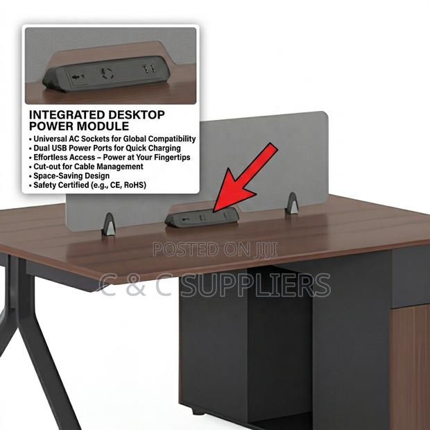 2-People Modern Design Office Staff Desk - thumbnail 2