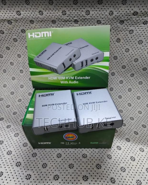 Hdmi KVM Extender 60m Long Distance Video, Usb Audio Transmitter