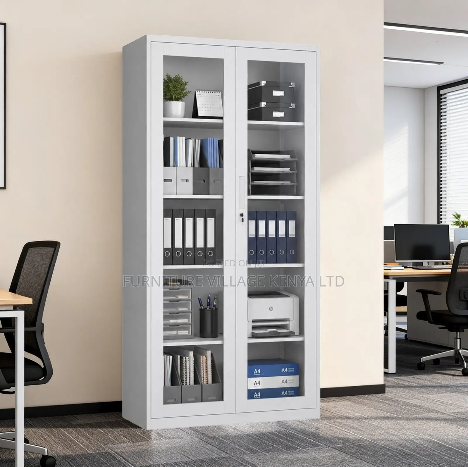 Glass Door Archive Storage Cabinet