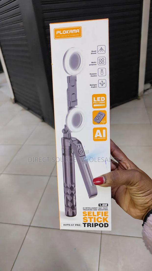 Plokama Auto-Tracking Ai Tripod Stand With Bluetooth Remote Fill Light - main view
