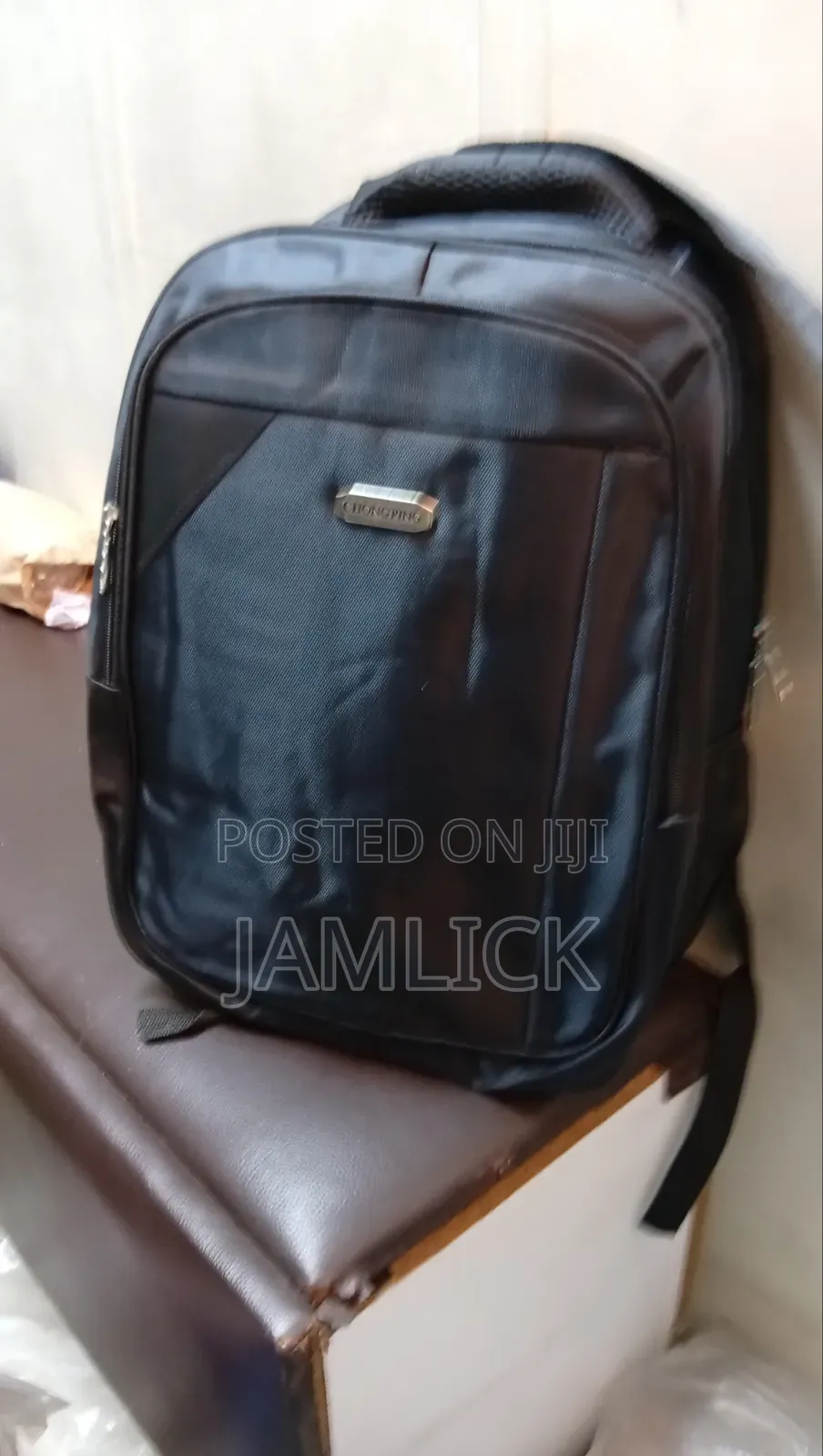 Chongping Black Large Backpack