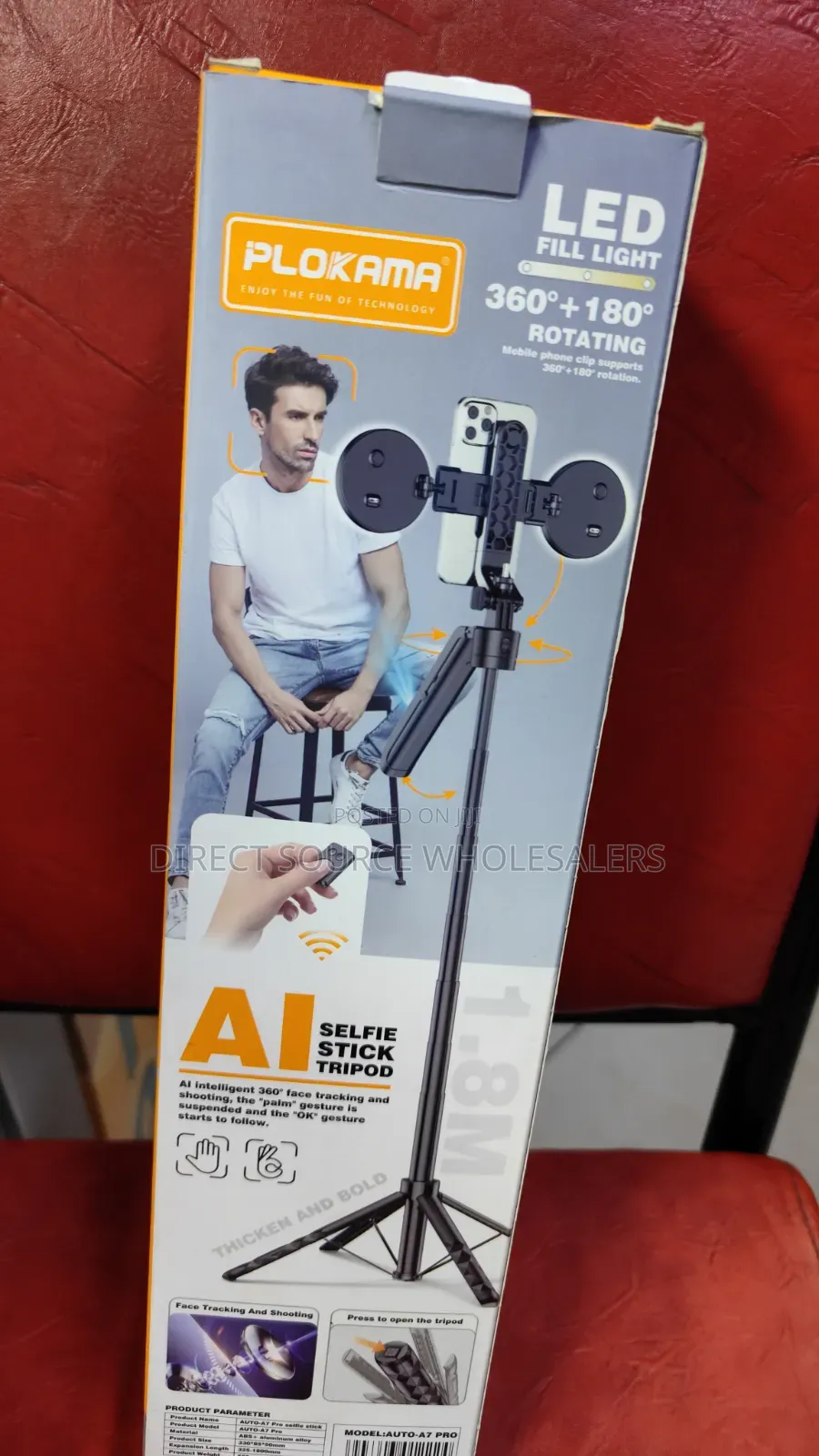 Plokama 3-in-1 Smart Ai Face Tracking Tripod Selfie Stick Stand-1.8m