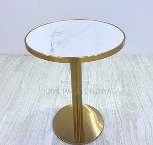 Marble Table: Metal Gold Base With Slate Top Dining Table