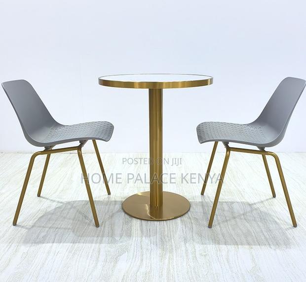 Marble Table: Metal Gold Base With Slate Top Dining Table - thumbnail 3
