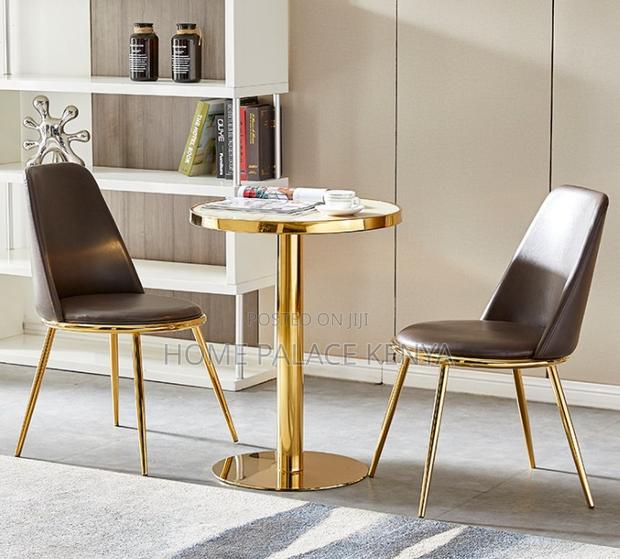 Marble Table: Metal Gold Base With Slate Top Dining Table - thumbnail 4