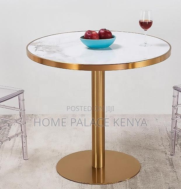 Marble Table: Metal Gold Base With Slate Top Dining Table - thumbnail 5