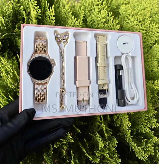 Ladies Luxury, Classic Leather, Metallic Silicone Straps Smart Watch