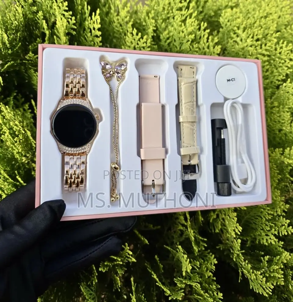 Ladies Luxury, Classic Leather, Metallic Silicone Straps Smart Watch