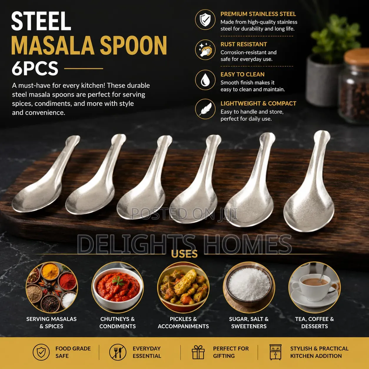 Steel Masala Spoon – 6pcs Set_b