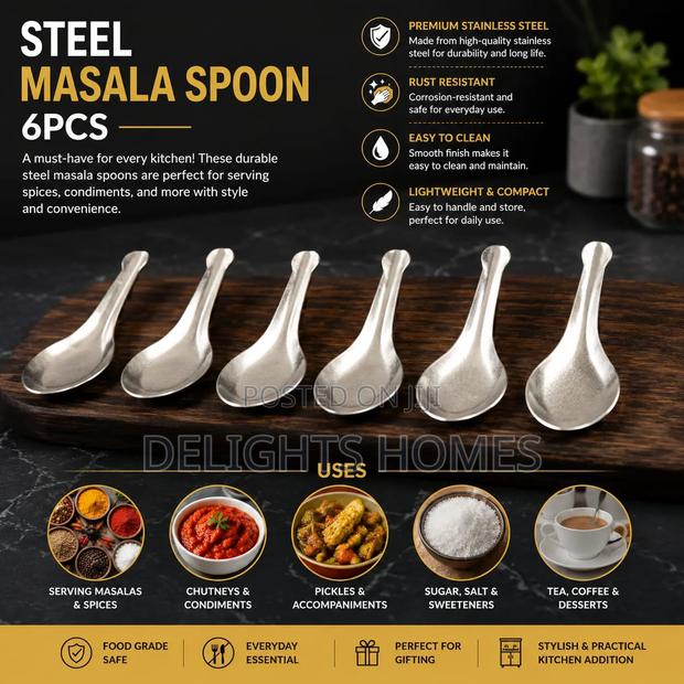 Steel Masala Spoon – 6pcs Set_b - main view