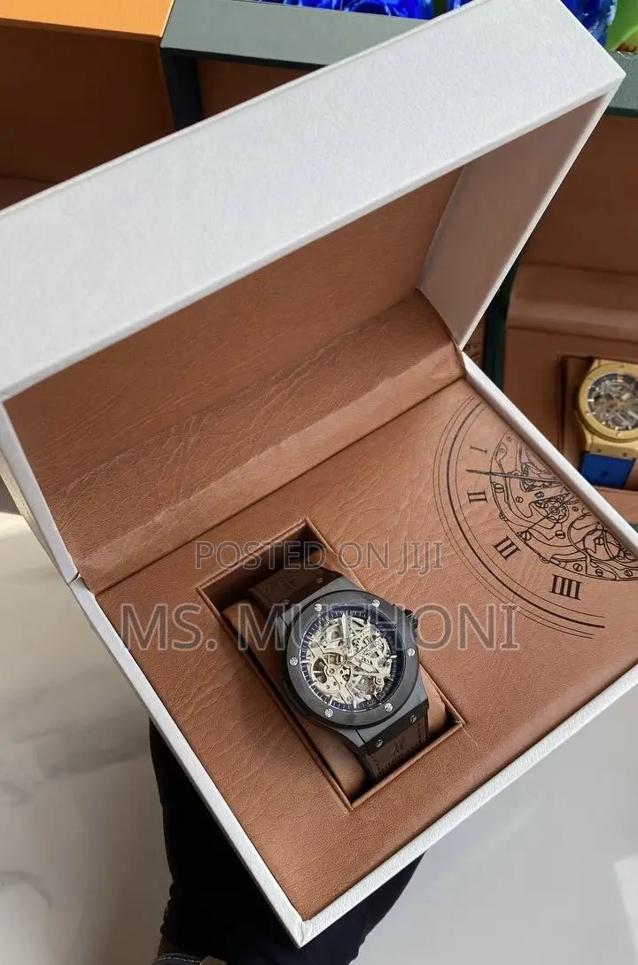 Automatic Open-Worked Skeleton Dial Hublot for Gents