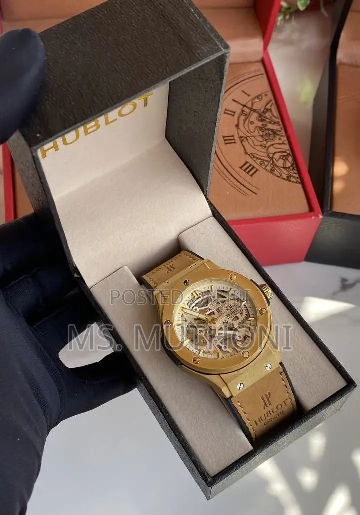 Automatic Open-Worked Skeleton Dial Hublot for Gents