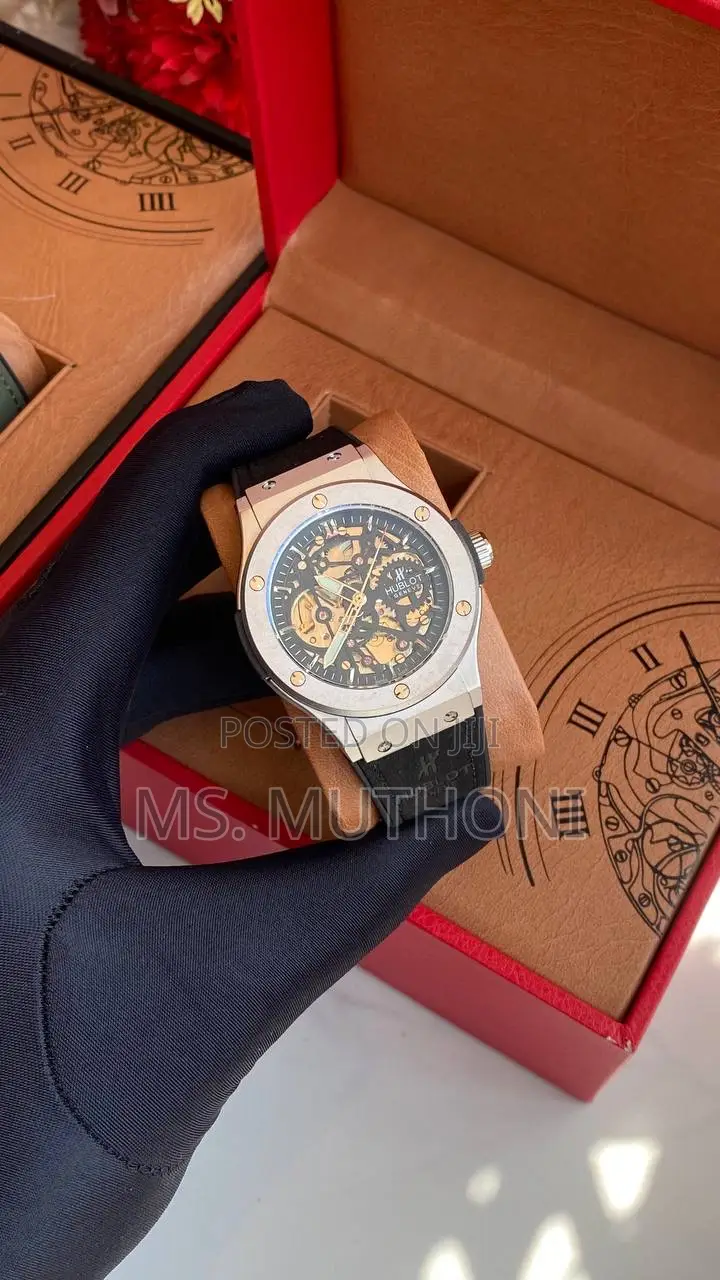 Automatic Open-Worked Skeleton Dial Hublot for Gents