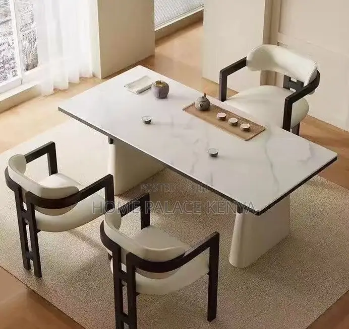 Dining Chair: Elegant Boucle Upholstered Modern Chair