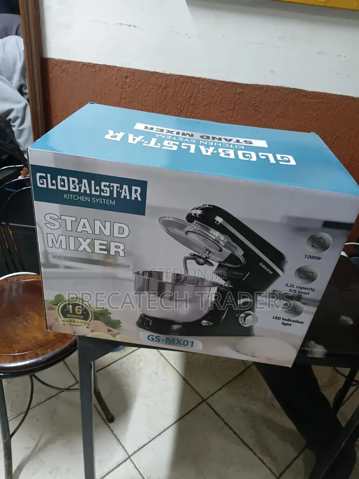 1200w Global Star Stand Mixer With Stainless Steel Bowl