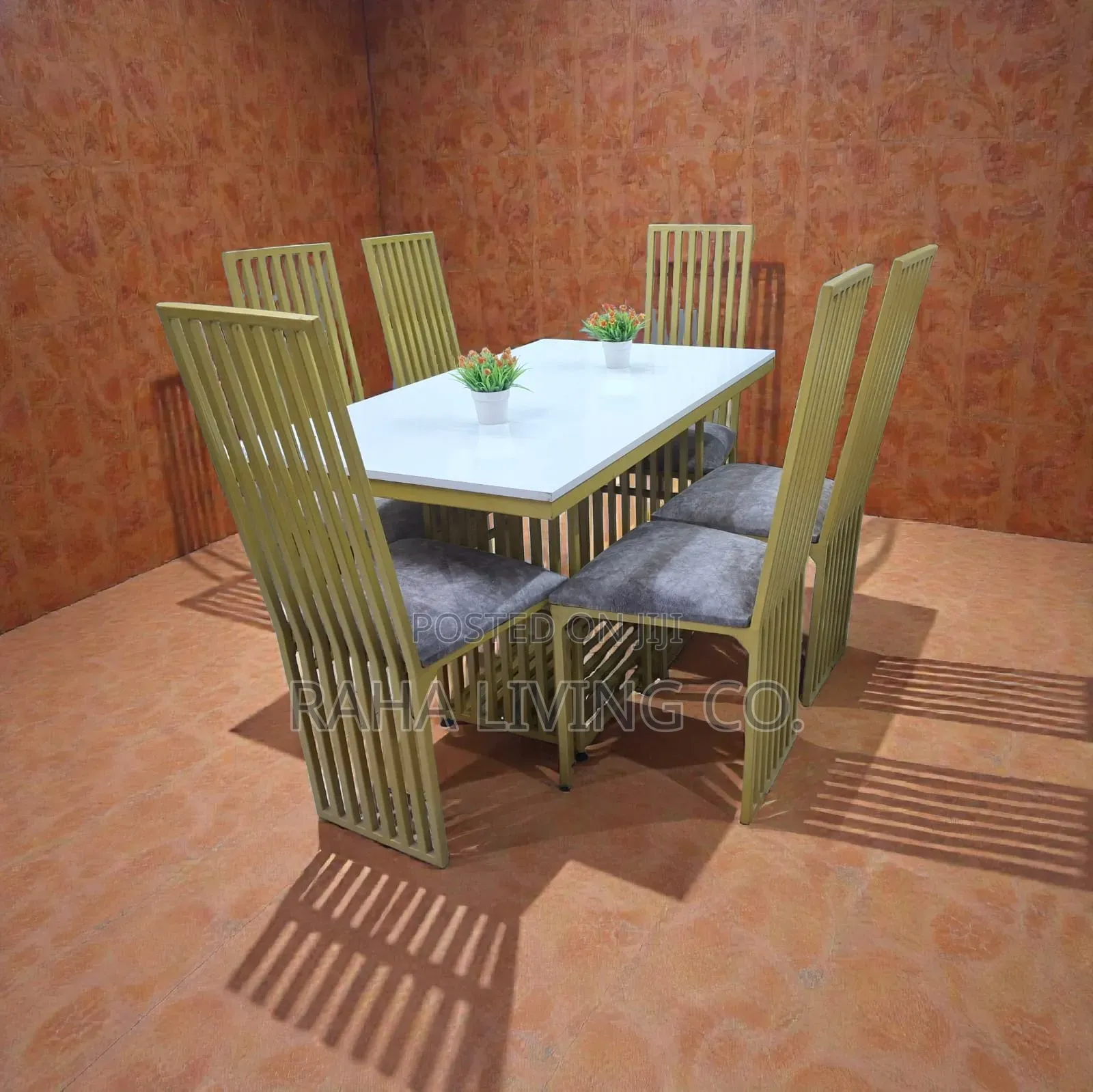 Ivan 6-Seater Luxury Dining Table Set | 140x70x80cm